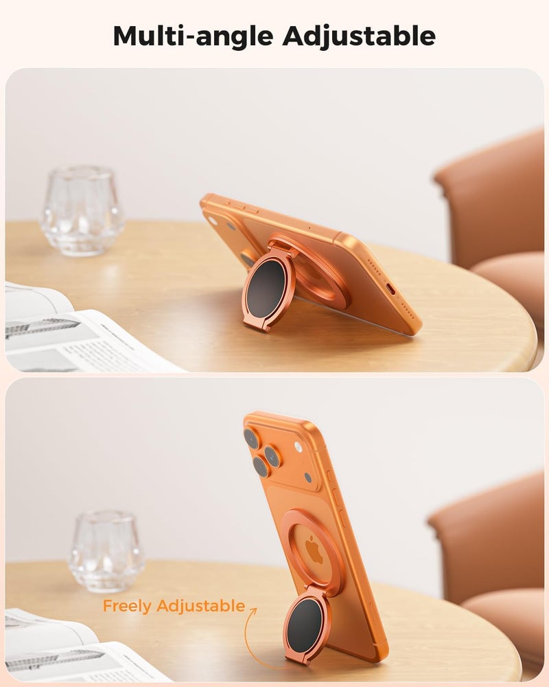 SUPERONE Magnetic Ring Holder for MagSafe Dual-Side Magnetics, Removable Gym Phone Grip with Kickstand for iPhone 17/16/15/14/13/12/ Series MagSafe Case All Phones Compatible with Magnetic Car Mount - Image 4